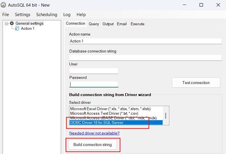 Setup your connection string
